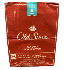 Old Spice Bar Soap Big Bars Pure Sport 8 Pack 5oz Each! Mens New Sealed